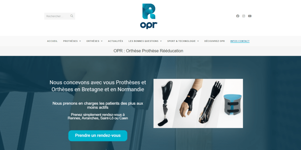 visualisation page contact opr orthese prothese reeducation, orthopédie en ile et vilaine et dans la manche