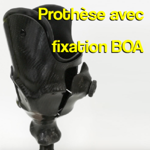 Prothèse tibiale avec système de fixation BOA