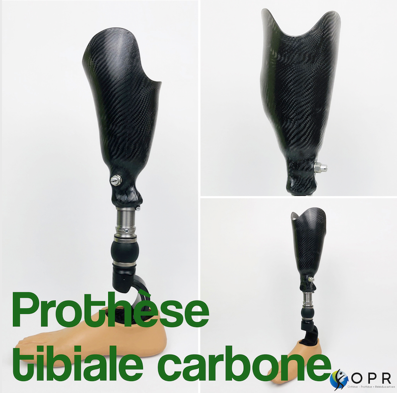 Prothèse tibiale carbone. Simplicité et efficacité.