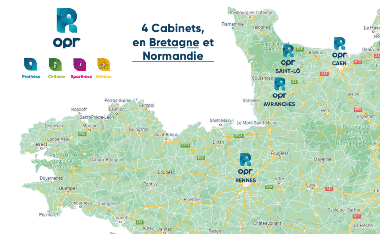 Carte des cabinets OPR en Bretagne et en Normandie